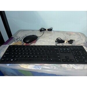 Dell KB113P USB Wired Replacement PC Computer Black Slim Keyboard&Mouse N889
